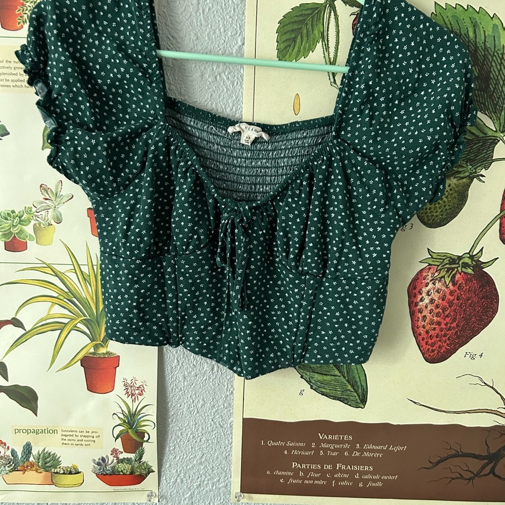 Pacsun LA hearts green cropped corset top